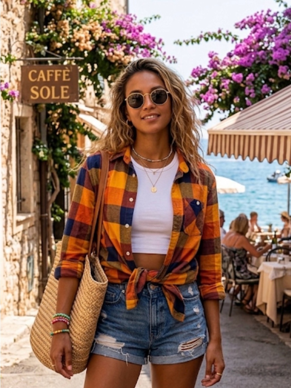 Wonder Nation Multicolor Plaid Shirt/B065